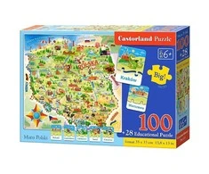 Castorland Dėlionė 100 vnt. - Lenkijos žemėlapis