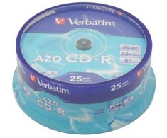 Verbatim Cd-r 52x 700mb 25p cb galima 43352