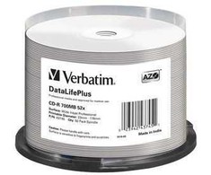 Verbatim Cd-r 52x 700mb 50p cb dl, spausdinamas azo 43745