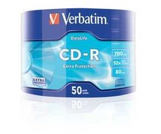 Verbatim Cd-r 52x 700mb 50p sp papildoma apsauginė plėvelė 43787