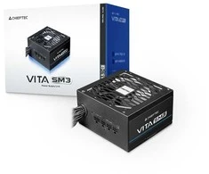 Chieftec VITA SM3 650W, PC-power supply - juodas, 1x 12-Pin High Power GPU, 2x PCIe, cablemanagement, 650 Watt
