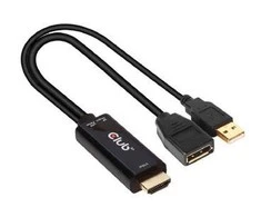 Club 3D HDMI + Micro USB į DisplayPort 4K120Hz/8K30Hz aktyvus adapteris