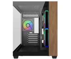 Cooler Master Obudowa elite 481 wood 270° seamless glass matx