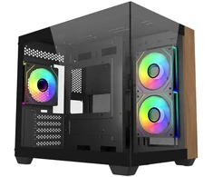 Cooler Master Obudowa elite 481 wood 270° seamless glass matx