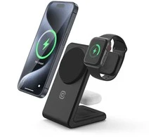 Crong „Magspot Stand“ 3 viename belaidis įkroviklis su „Magsafe“ funkcija, skirtas „iPhone“, „Apple Watch“ ir „AirPods“ ausinėms