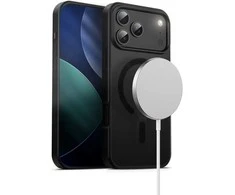 Crong Hybrid Frost MAG Cover - dėklas MagSafe Apple iPhone 17 Pro Max juodas