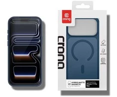 Crong Dėklas hybrid matte magnetic etui magsafe iphone 17 pro max tamsiai mėlyna