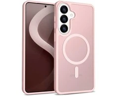 Crong Dėklas hybrid matte magnetic - magsafe samsung galaxy s26 rožinė
