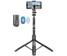 Crong „Selfiego“ ultra aliuminio „selfie stick“ „Bluetooth“ trikojis (33–157,5 cm)
