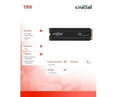 „Crucial T700 M.2 PCI-e 5.0 NVMe 4TB“ radiatorius