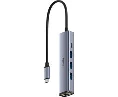 Cudy UH605 laptop dock/port replicator Wired USB 3.2 Gen 1 (3.1 Gen 1) Type-C Pilkas, Sidabrinis