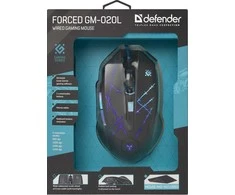 Defender pelė su laidu forced gm-020l 800/1800/2400/3200 dpi 6p + kilimėlis + gra 52020