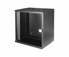 Digitus Spinta jungiama į tinklą wisząca 19" 12u, soho pro 595 x 540 x 400 mm, drzwi szyba, juoda, niezłożona, 60kg