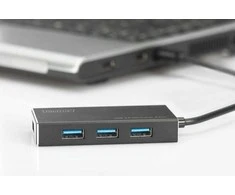 Digitus Hub / hub 4 prievadų USB 3.0 superspeed, aktyvus, aliuminio