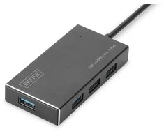 Digitus Hub / hub 4 prievadų USB 3.0 superspeed, aktyvus, aliuminio