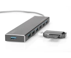 Digitus Hub / hub 7 prievadų USB 3.0 superspeed, aktyvus, aliuminio