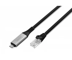 Digitus Kabelis adapter usb-c - rj45 kat. 6a s/ftp, 1 gbit/s, usb 3.2 gen1, lszh, 2m