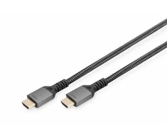 Digitus Kabelis premium połączeniowy hdmi 2.1 ultra highspeed 8k60hz uhd typ hdmi a/a m/m 3m juoda