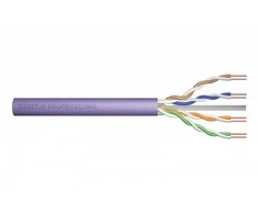 Kabelis instalacyjny digitus kat.6, u/utp, eca, awg 24/1, pvc, 305m, violetinė, karton