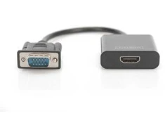 Digitus Konverteris / adapteris garso ir vaizdo VGA į HDMI, 1080p FHD, su 3,5 mm garso mini lizdu