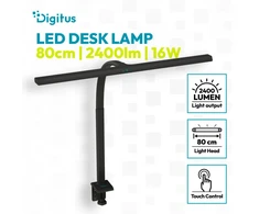 Digitus LED Desk Lamp, 80 cm, Juodas | DA-90492 | 2400 lm | 16 W | 3000-6500 K | Warm baltas | LED lamp | 10 V