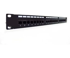 Digitus 19 colių 24x RJ45 komutacinė panelė, LSA lygio, kat. 6, neekranuota, 1u, kabelio kreiptuvas, žymėjimo laukai, juoda