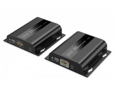 Digitus Przedłużacz (extender) po skrętce kat.6 hdmi 4k/60hz przez ip 1g lub do 120m/200m, max. 253 odbiorniki, sterowanie ir - komplektas (odbiornik/nadajnik)