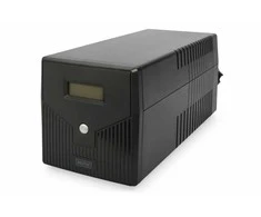 Digitus UPS linijos neaktyvus LCD nepertraukiamo maitinimo šaltinis, 1500va / 900w, 2x12v / 9ah, avr, 4xschuko, usb, rs232, rj45
