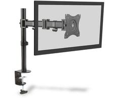 Laikiklis Digitus Vieno stalo stovas su spaustuku, 1xlcd, maks. 27'', maks. 8kg, pakreipti ir pasukti 360 kampu (sukama)