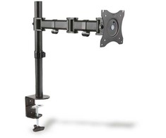 Laikiklis Digitus Vieno stalo stovas su spaustuku, 1xlcd, maks. 27'', maks. 8kg, pakreipti ir pasukti 360 kampu (sukama)