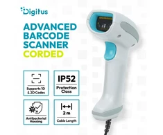 Digitus Advanced Barcode Scanner, Corded, 1D/2D Rankinis brūkšninių kodų skaitytuvas 1D/2D CMOS Balta, Benzino spalva