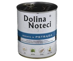 Visavertis konservuotas pašaras visų veislių suaugusiems šunims Dolina Noteci PREMIUM su upėtakiu 800g