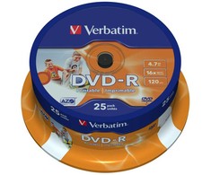 Verbatim Dvd-r 16x 4.7gb 25p cb, galima spausdinti 43538
