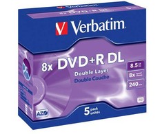 Verbatim Dvd+r (8x) 8.5gb doublelayer 5p jc 43541