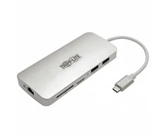 Eaton Tripp Lite USB-C dokas – 4K HDMI, USB 3.2 Gen 1, USB-A/C šakotuvas, GbE, atminties kortelė, 60 W PD įkrovimas