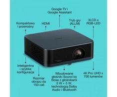 Išmanusis nešiojamas projektorius Epson Lifestudio Pop EF-62N 4K | 700 ANSI lm
