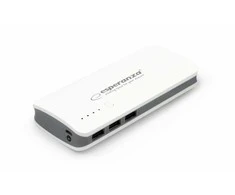Powerbank esperanza radium emp106we (8000mah; microusb, usb 2.0; spalva balta)