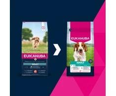 Šunų Maistas - EUKANUBA Suaugusiųjų Mažų/vidutinių Veislių Lašiša ir Miežiai 12kg
