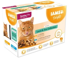 Eukanuba IAMS Delights SR LND&amp;SEA GRVY konservuotas pašaras katėms, 12x85 g
