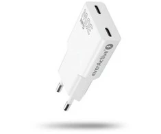 everactive Charger 2 x USB-C Quick Charge 4+ 30W SUPER SLIM baltas
