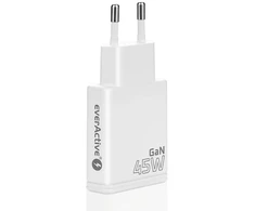 Įkroviklis - everActive SC-460Q 45W USB &amp; USB-C Greitas Įkroviklis, Balta