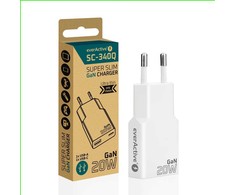 Everactive Įkroviklis Įkroviklis jungiama į tinklą 1 x USB, 1 x USB-C Quick Charge 3.0 20W SUPER SLIM balta