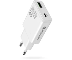 Įkroviklis - everActive SC-460Q 45W USB &amp; USB-C Greitas Įkroviklis, Balta