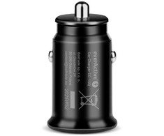 Automobilio Įkroviklis - everActive CC-15Q 18W Quick Charge 3.0 USB-A 12V/24V Juodas
