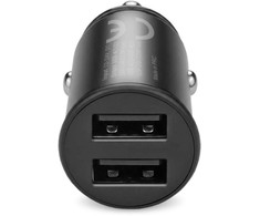 Automobilio Įkroviklis - everActive CC-25 12W Dual USB-A Ports 5V/2.4A, Juoda