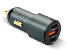 Everactive Įkroviklis samochodowa cc-40q qc3.0 60w 1x usb 2x usb-c pd juoda