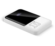 everactive Powerbank 10 000mAh, 2x USB, 1x USB-C 22,5W, QC4+, LCD screen, baltas