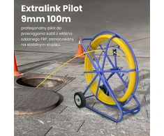 Extralink Opton STIKLO PLUOŠAS KABELIUI TRAUKTI 9mm / 100m (NUOTOLINIS / PLIENAS) PE + STOVAS