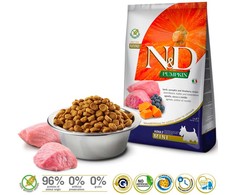 Farmina n&amp;d pumpkin ėriena &amp; blueberry adult mini - sausas maistas šuniui - 2,5kg