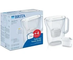 Vandens filtravimo ąsotis BRITA Style Essential 2.4L, baltas su vandens filtrais MAXTRA PRO PURE PERFORMANCE, 4 vnt.
